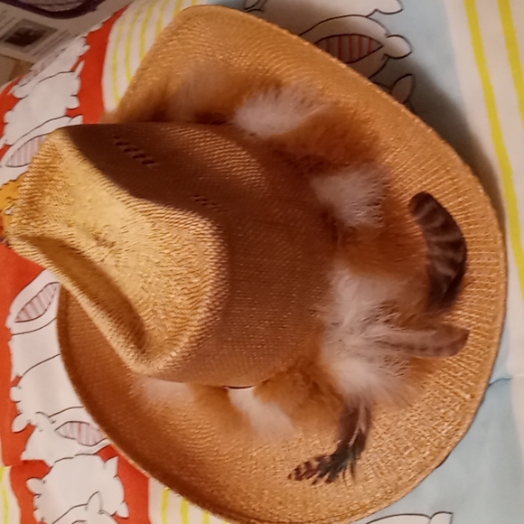 Vintage,Cowboy/Cowgirl Hat from Mexico with Unique Feather Headband - Picture 4 of 11